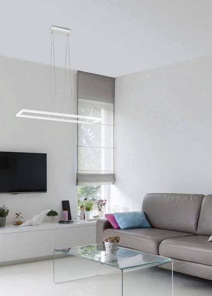 Fabas Luce LED Pendelleuchte Bard 2000x320mm 52W Neutralweiß Weiß dimmbar