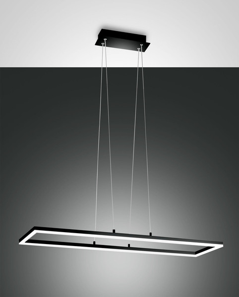 Fabas Luce Bard LED Pendelleuchte 52W dimmbar warmweiß Schwarz 3394-45-101