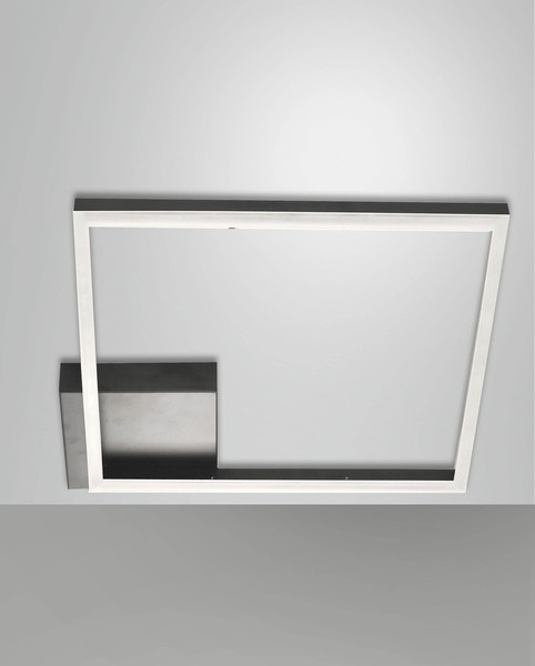 Fabas Luce LED Deckenleuchte Bard 39W dimmbar Smartluce 3000K warmweiss Schwarz Metall 45x45cm