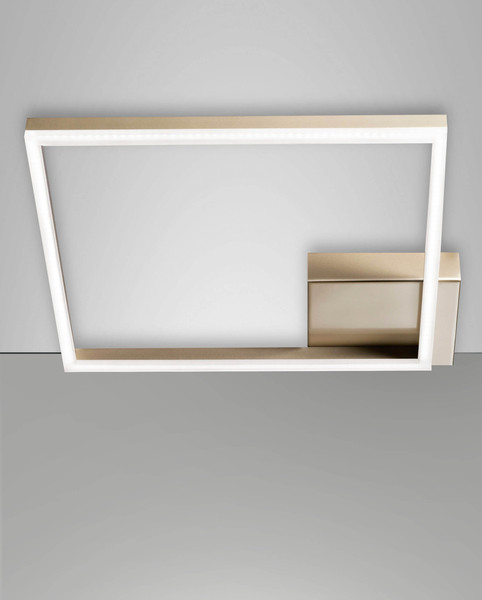 Fabas Luce LED Deckenleuchte Bard 39W dimmbar Smartluce 3000K warmweiss Gold edelmatt Alu 45x45cm
