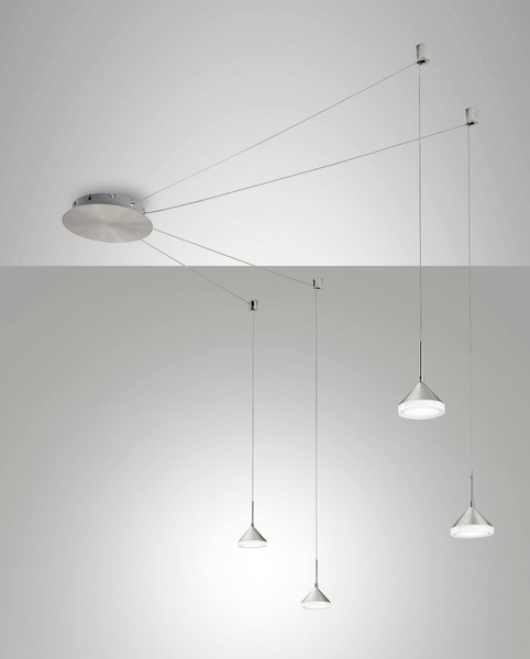Fabas Luce LED Pendelleuchte Isabella 32W dimmbar Smartluce 3000K warmweiss Alu satiniert Metall