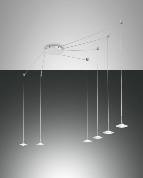 Fabas Luce LED Pendelleuchte Susanna Ø250mm 48W Warmweiß Weiß dimmbar