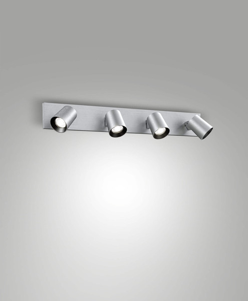 Fabas Luce Deckenstrahler Modo GU10 4-flammig Alu gebürstet Alu-Druckguss 65x9cm