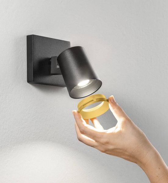 Fabas Luce Spot Modo GU10 90x110mm Schwarz Aluminiumdruckguss