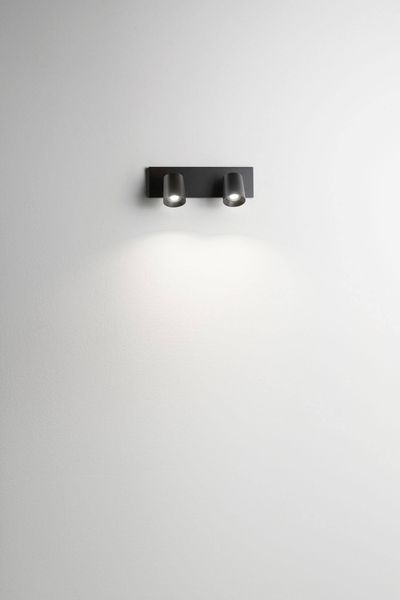 Fabas Luce Spot Modo GU10 90x110mm Schwarz Aluminiumdruckguss