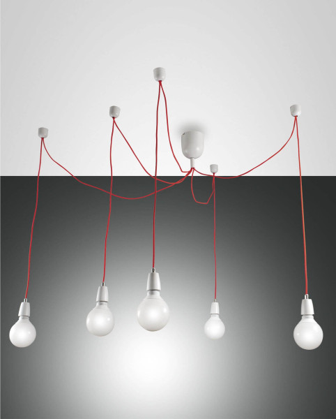 Fabas Luce Pendelleuchte Blog E27 Ø120mm Weiß 5x60W