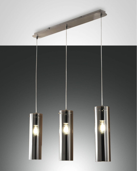 Fabas Luce Pendelleuchte Sintesi E27 2000x80mm Grau