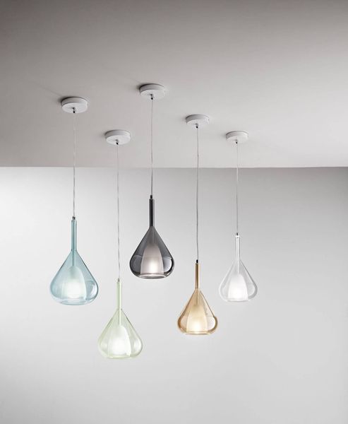 Fabas Luce Pendelleuchte Lila E27 Ø200mm Transparent