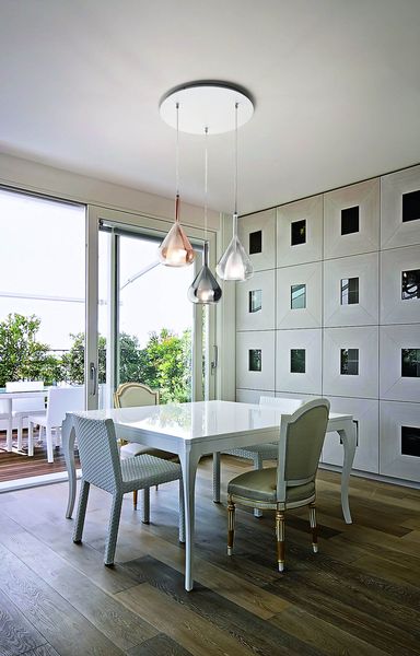 Fabas Luce Pendelleuchte Lila E27 Ø500mm Bernstein