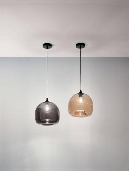 Fabas Luce Pendelleuchte Maia E27 Ø310mm Bernstein