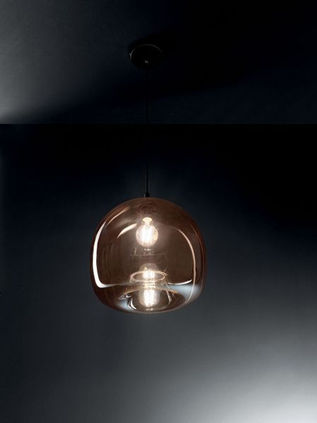 Fabas Luce Pendelleuchte Maia E27 Ø310mm Bernstein