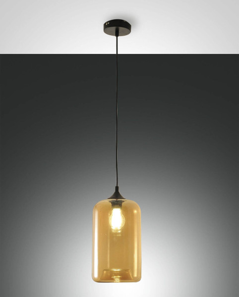 Fabas Luce Pendelleuchte Silo E27 Ø180mm Bernstein