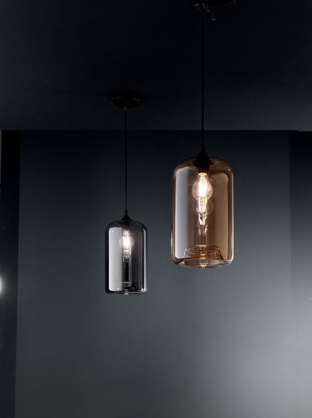 Fabas Luce Pendelleuchte Silo E27 Ø180mm Bernstein