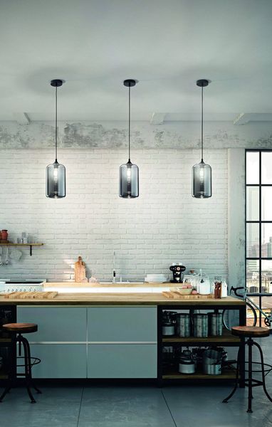 Fabas Luce Pendelleuchte Silo E27 Ø180mm Grau