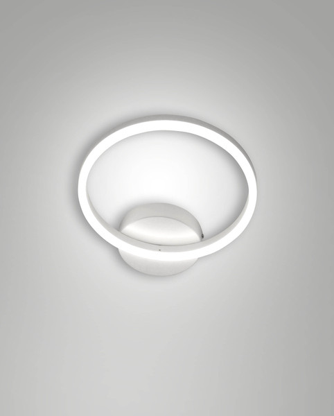Fabas Luce LED Wandleuchte Giotto 18W dimmbar Smartluce 3000K warmweiss Weiß Metall Ø30cm