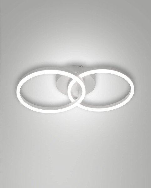 Fabas Luce LED Wandleuchte Giotto 36W dimmbar Smartluce 3000K warmweiss Weiß Metall 11cm