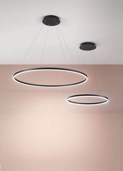 Fabas Luce LED Pendelleuchte Giotto Ø600mm 36W Warmweiß Schwarz dimmbar