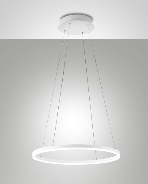 Fabas Luce LED Pendelleuchte Giotto 36W dimmbar Smartluce IP40 3000K warmweiss Weiß Metall Ø60cm