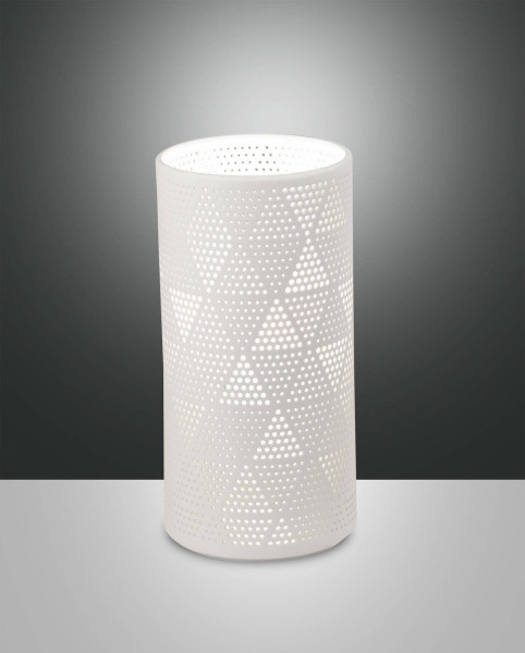 Fabas Luce Tischleuchte Micol E27 Ø100mm Weiß