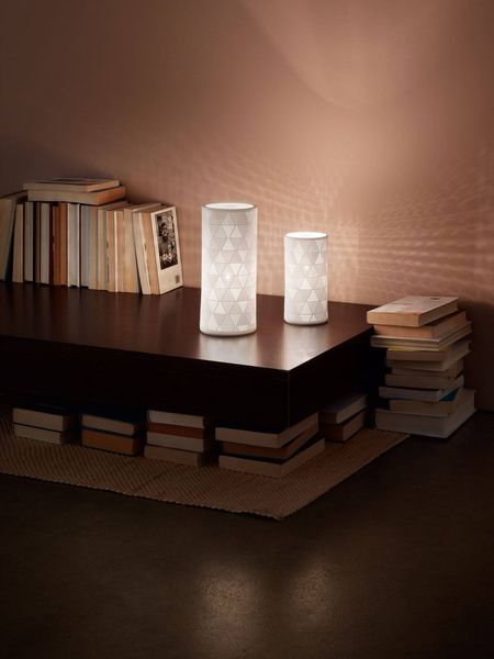 Fabas Luce Tischleuchte Micol E27 Ø100mm Weiß