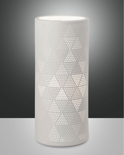 Fabas Luce Tischleuchte Micol E27 Ø120mm Weiß