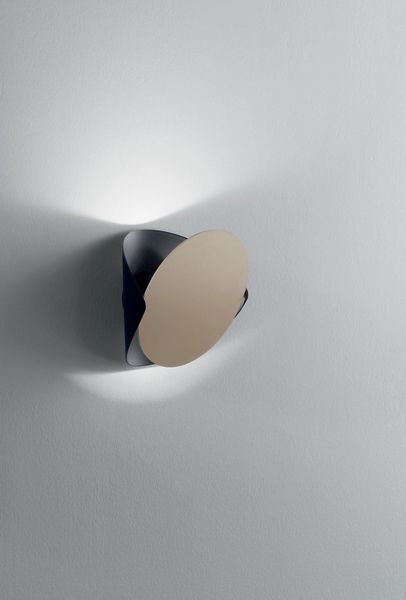 Fabas Luce LED Wandleuchte Shield 220x190mm 15W Warmweiß Schwarz dimmbar