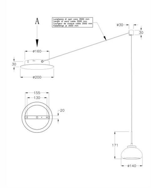 Fabas Luce LED Pendelleuchte Arabella 8W dimmbar Smartluce 3000K warmweiss Weiß Metall Glas Ø20cm