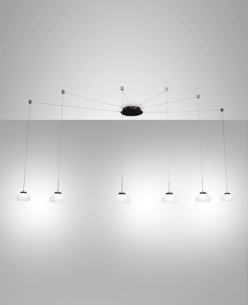 Fabas Luce LED Pendelleuchte Arabella 48W dimmbar Smartluce 3000K warmweiss Weiß Metall Glas