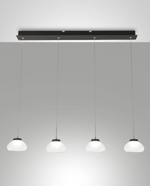 Fabas Luce LED Pendelleuchte Arabella 32W dimmbar Smartluce 3000K warmweiss Weiß Metall Glas Ø14cm