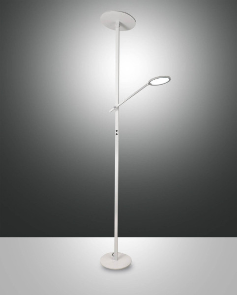 Fabas Luce LED Stehleuchte Regina 90Ra 1880x500mm 36+12W Warmweiß Weiß dimmbar