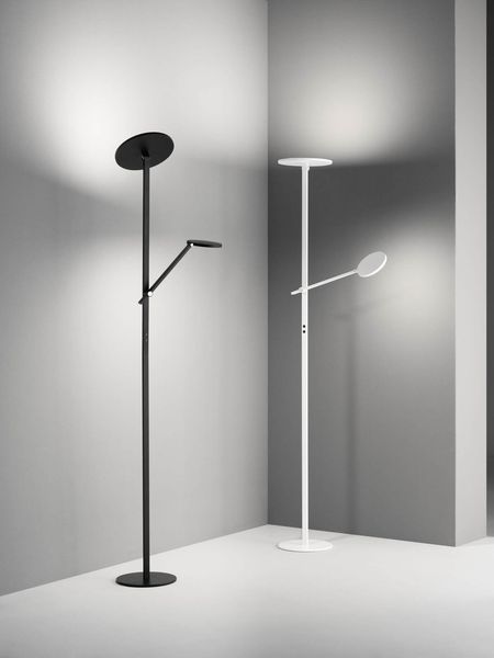 Fabas Luce LED Stehleuchte Regina 90Ra 1880x500mm 36+12W Warmweiß Weiß dimmbar