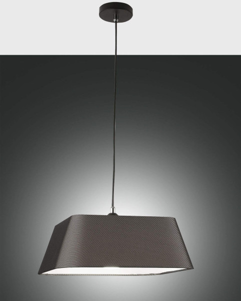Fabas Luce Pendelleuchte Allegra E27 2000x450mm Schwarz, made in Italy