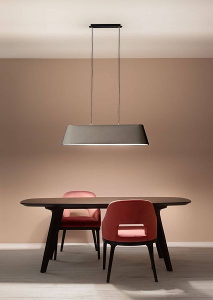 Fabas Luce Pendelleuchte Allegra E27 2000x230mm Schwarz, made in Italy