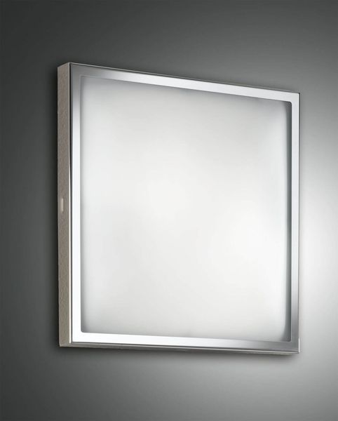 Fabas Luce LED Deckenleuchte Osaka 85x300mm 12W Warmweiß verchromt, made in Italy