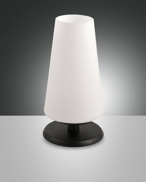 Fabas Luce Tischleuchte Milady G9 Ø110mm Warmweiß Schwarz dimmbar