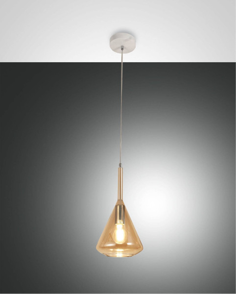 Fabas Luce Pendelleuchte Tris E27 Ø200mm Bernstein