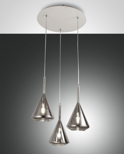 Fabas Luce Pendelleuchte Tris E27 Ø520mm Grau