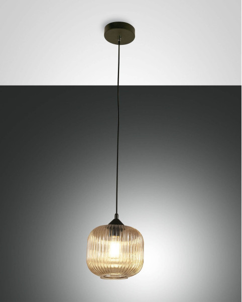 Fabas Luce Pendelleuchte Dock E27 Ø200mm Bernstein