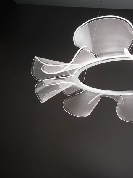 Fabas Luce LED Pendelleuchte Sylvie Ø720mm 40W Warmweiß Weiß dimmbar