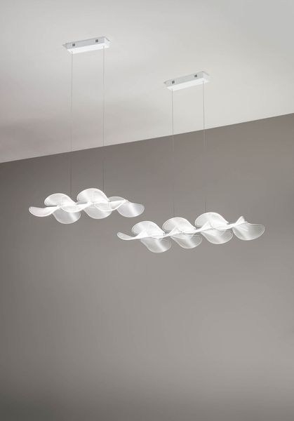 Fabas Luce LED Pendelleuchte Sylvie 2000x370mm 30W Warmweiß Weiß dimmbar