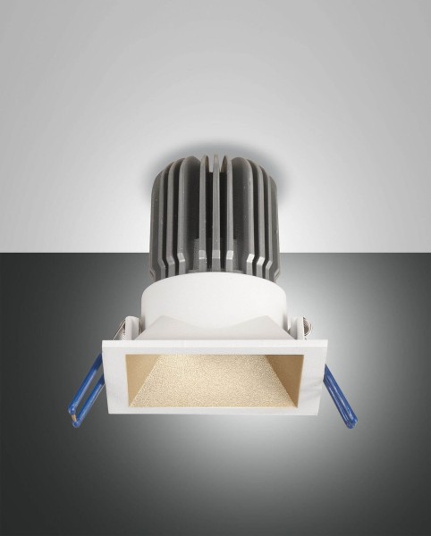 Fabas Luce LED Spot Crio square 100x82mm 11W Warmweiß Gold dimmbar