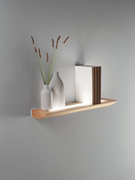 Fabas Luce LED Wandleuchte Linus 45x170mm 14W Warmweiß Eichenholz dimmbar