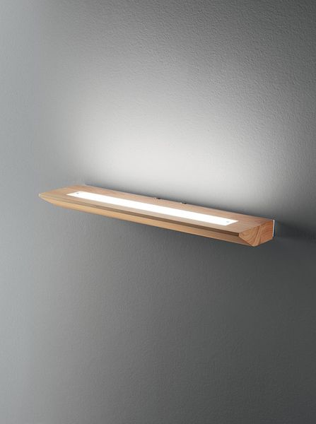 Fabas Luce LED Wandleuchte Linus 45x170mm 27W Warmweiß Eichenholz dimmbar