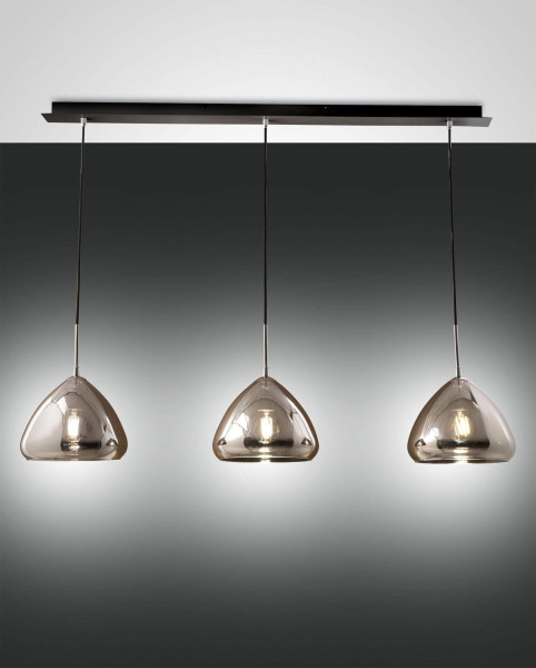 Fabas Luce Pendelleuchte Glow E27 2000x250mm verchromt
