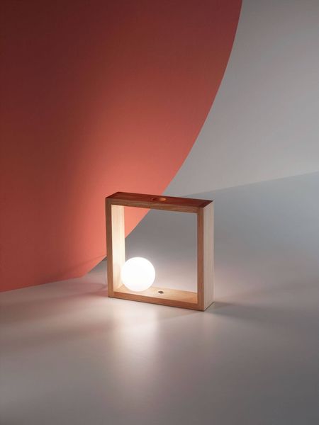 Fabas Luce LED Tischleuchte Kark 300x80mm 5W Warmweiß Eichenholz dimmbar