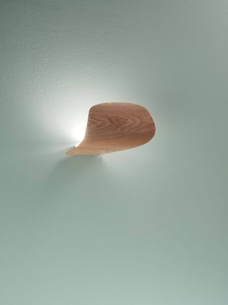 Fabas Luce LED Wandleuchte Pevero 200x130mm 18W Warmweiß Eschenholz dimmbar