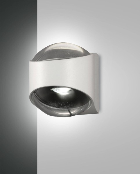 Fabas Luce LED Außen-Wandleuchte Remy 120x120mm 12W Warmweiß IP65 Weiß