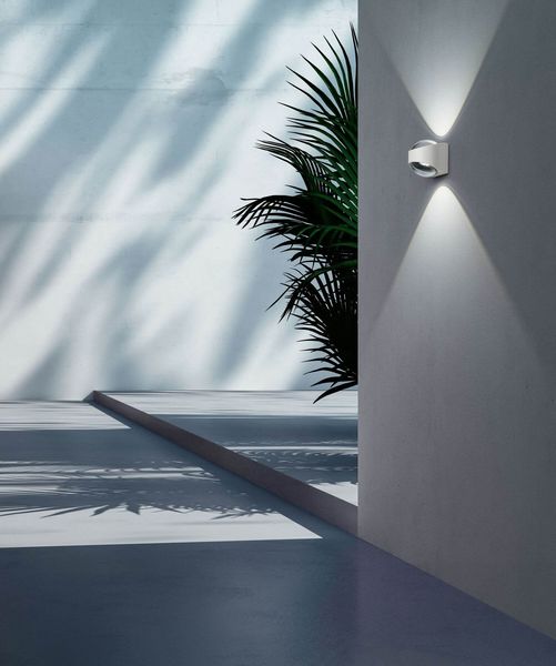 Fabas Luce LED Außen-Wandleuchte Remy 120x120mm 12W Warmweiß IP65 Weiß