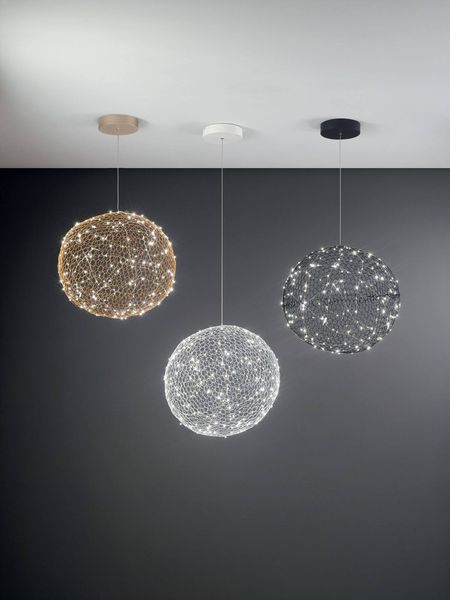 Fabas Luce LED Pendelleuchte Sumter Ø500mm 18W Warmweiß Weiß dimmbar