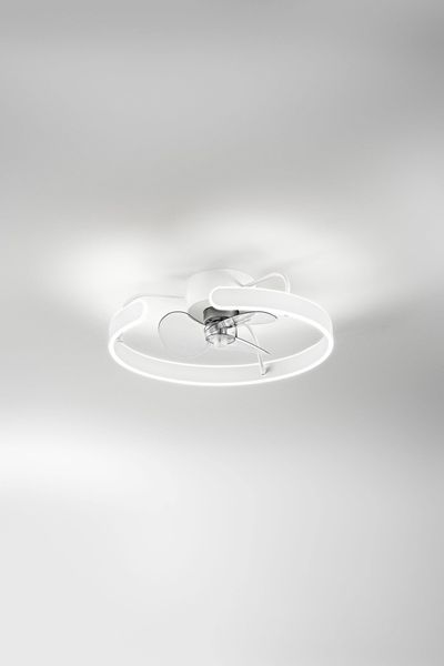 Fabas Luce LED Deckenleuchte mit Ventilator Savoy Ø500mm 40W steuerbare Lichtfarbe Weiß
